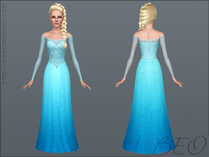 Elsa's dress (Frozen) for Sims 3 by BEO (2)
